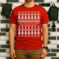 Pixel Robot Ugly Christmas T-Shirt thumb 6
