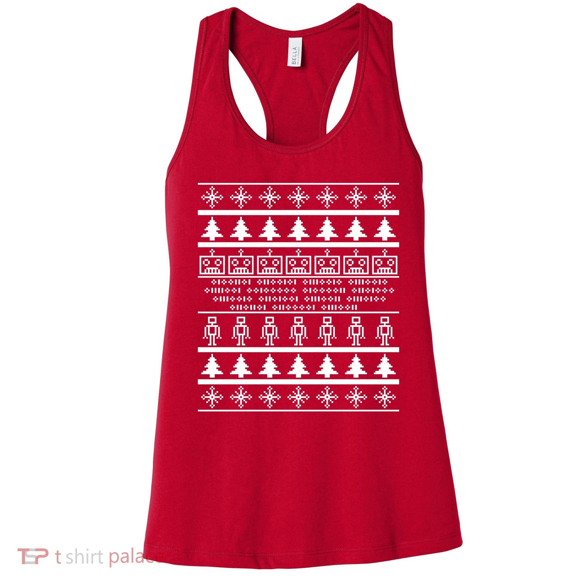 Pixel Robot Ugly Christmas Women's Tank Top