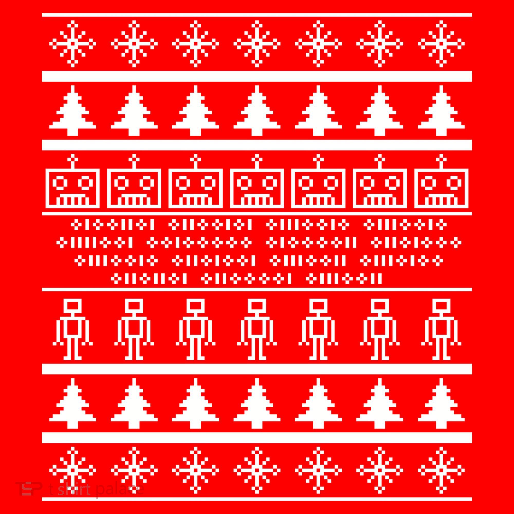 Pixel Robot Ugly Christmas Santa Hat