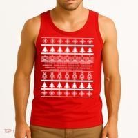 Pixel Robot Ugly Christmas Tank Top thumb 3