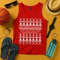 Pixel Robot Ugly Christmas Tank Top thumb 4