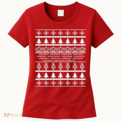 Pixel Robot Ugly Christmas Women's T-Shirt