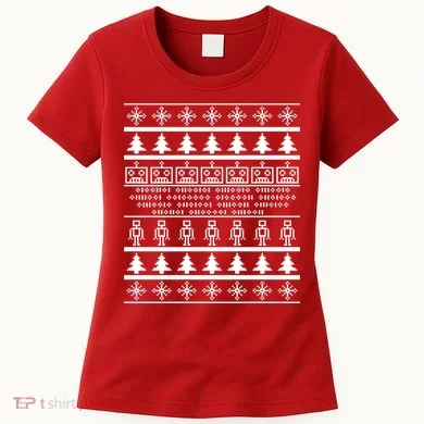 Pixel Robot Ugly Christmas Women's T-Shirt