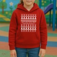 Pixel Robot Ugly Christmas Kids Hoodie thumb 3