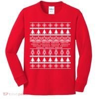 Pixel Robot Ugly Christmas Kids Long Sleeve Shirt thumb 0