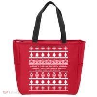 Pixel Robot Ugly Christmas Tote Bag thumb 0