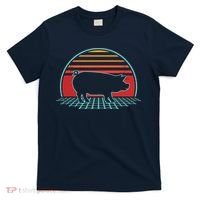 Pig Retro Vintage 80s Style Farm Animal Lover Gift T-Shirt thumb 0