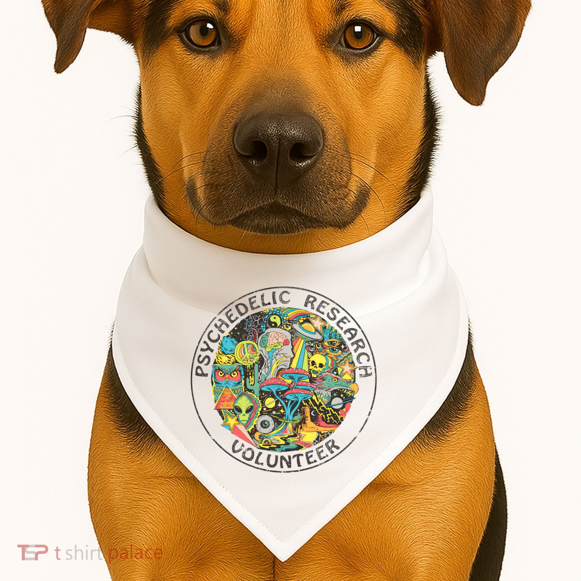 Psychedelic Research Volunteer USA-Made Doggie Bandana
