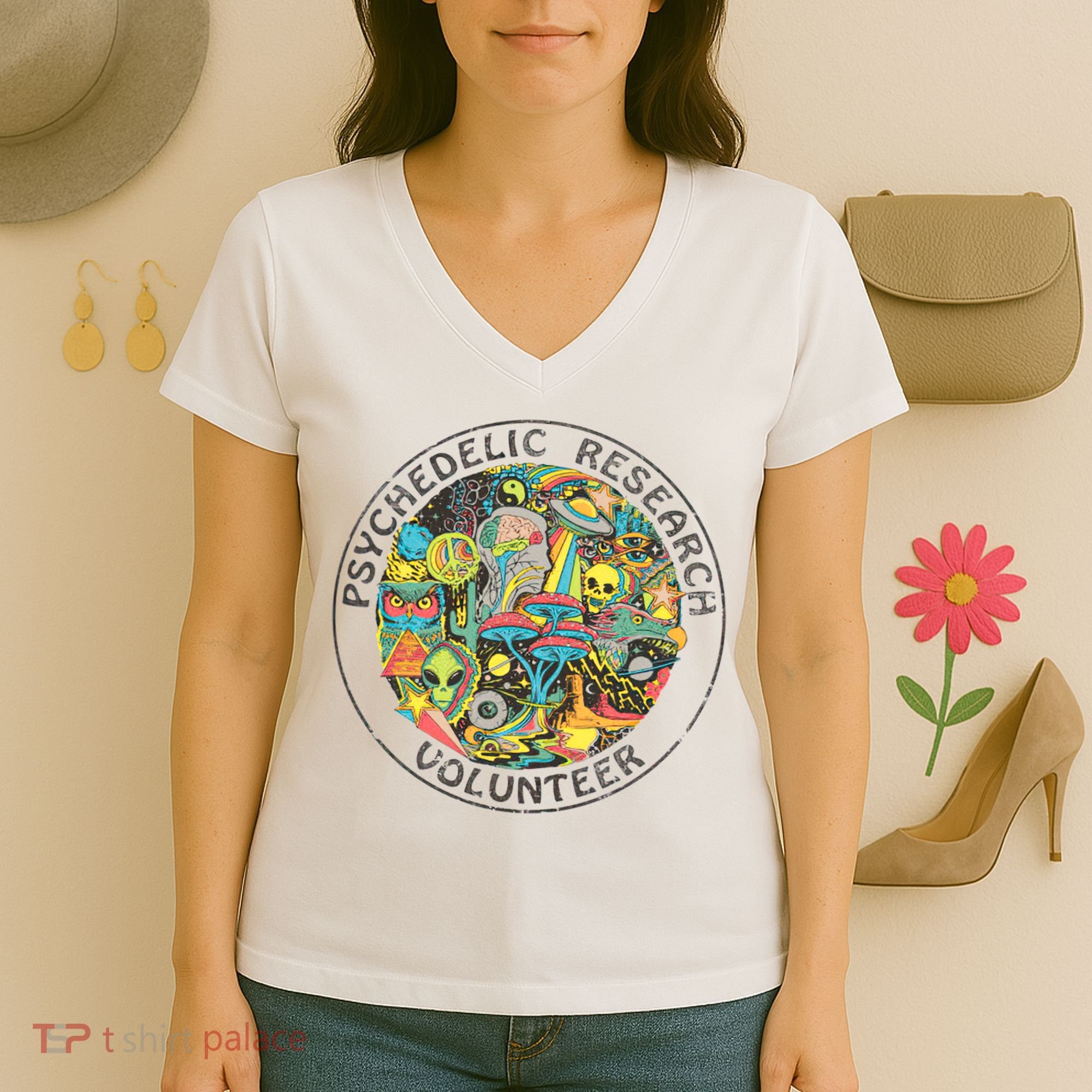 Psychedelic Research Volunteer Women's V-Neck T-Shirt
