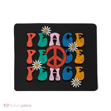 Peace Retro Vintage Sunflower Mousepad