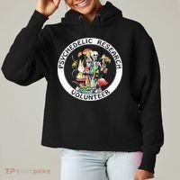 Psychedelic Research Volunteer Skeleton Rabbit Mushroom Ladies Heavyweight Boxy Pullover Hoodie thumb 0