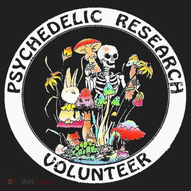 Psychedelic Research Volunteer Skeleton Rabbit Mushroom Ladies Heavyweight Boxy Pullover Hoodie