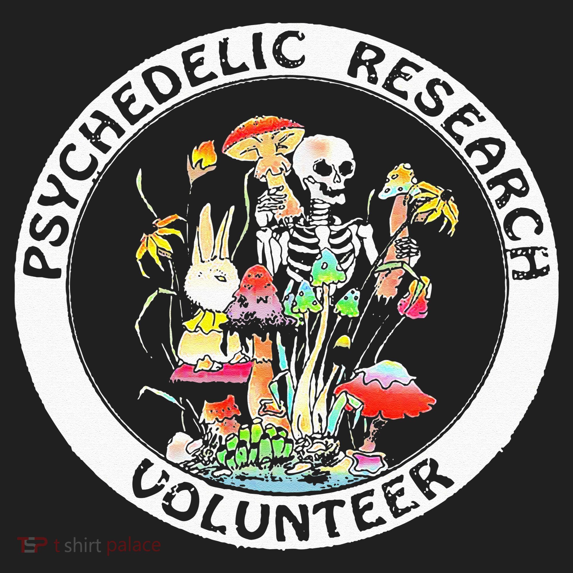 Psychedelic Research Volunteer Skeleton Rabbit Mushroom Ladies Heavyweight Boxy Pullover Hoodie