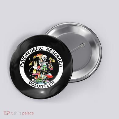 Psychedelic Research Volunteer Skeleton Rabbit Mushroom Button