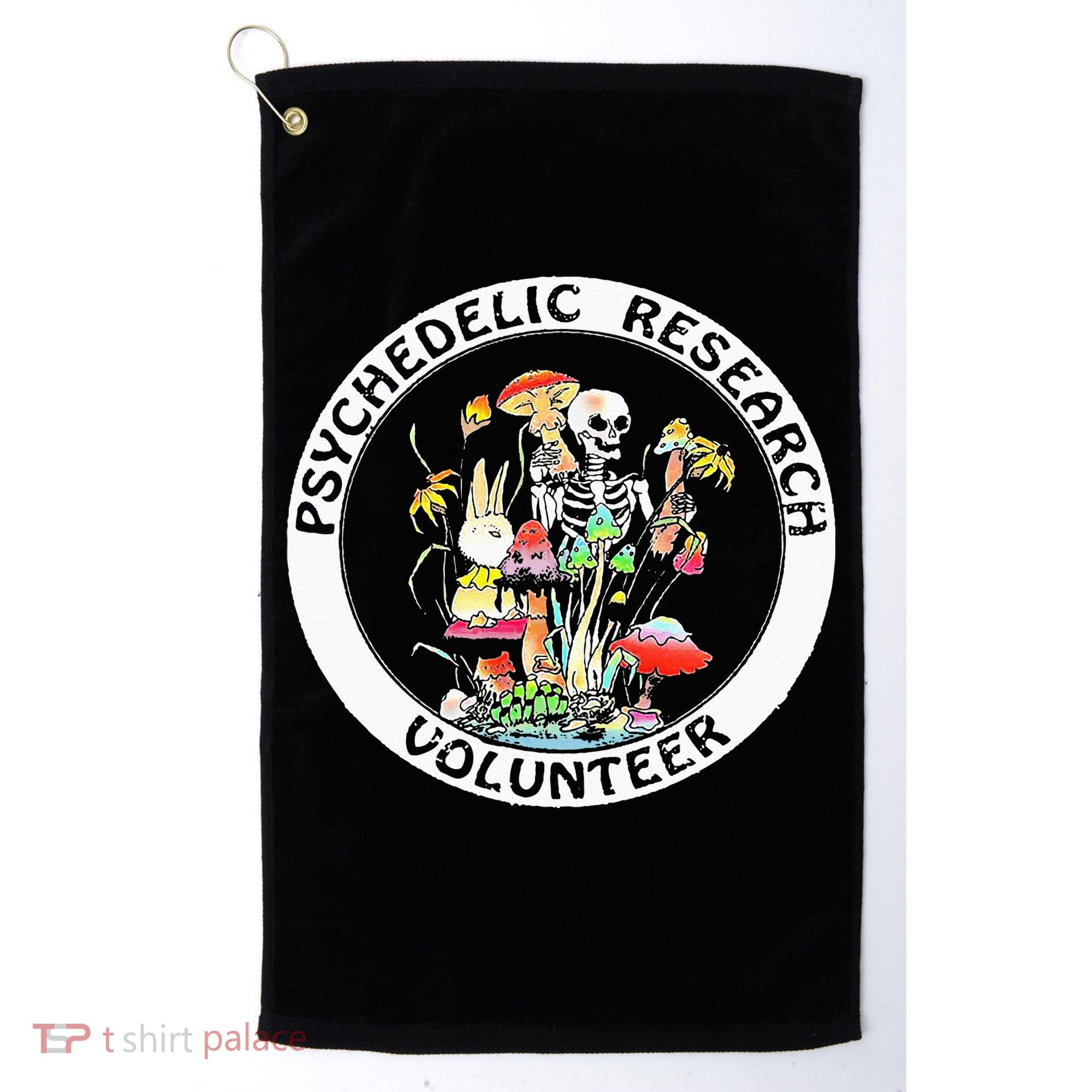 Psychedelic Research Volunteer Skeleton Rabbit Mushroom Golf Towel