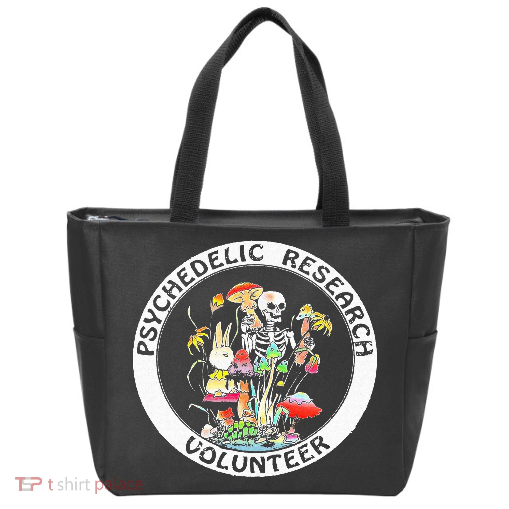Psychedelic Research Volunteer Skeleton Rabbit Mushroom Tote Bag