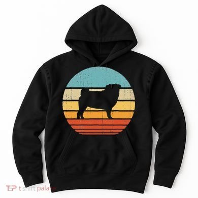 Pug Retro Vintage 60s 70s Sunset Dog Lovers  Hoodie