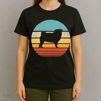 Pug Retro Vintage 60s 70s Sunset Dog Lovers  T-Shirt thumb 4
