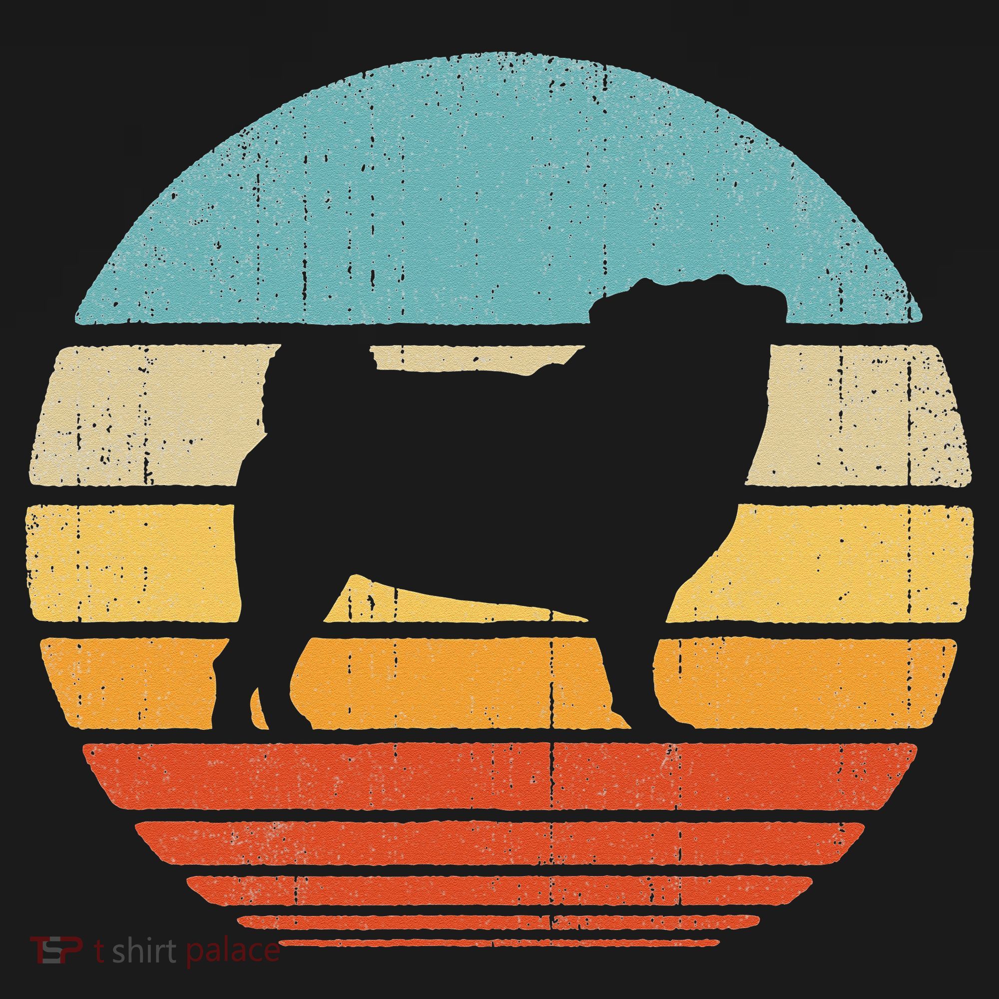 Pug Retro Vintage 60s 70s Sunset Dog Lovers  T-Shirt