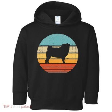 Pug Retro Vintage 60s 70s Sunset Dog Lovers  Toddler Hoodie