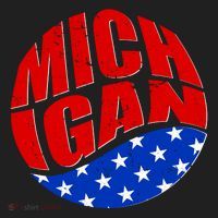 Patriotic Red White Blue Michigan Emblem Women's Sweatshirt thumb 2