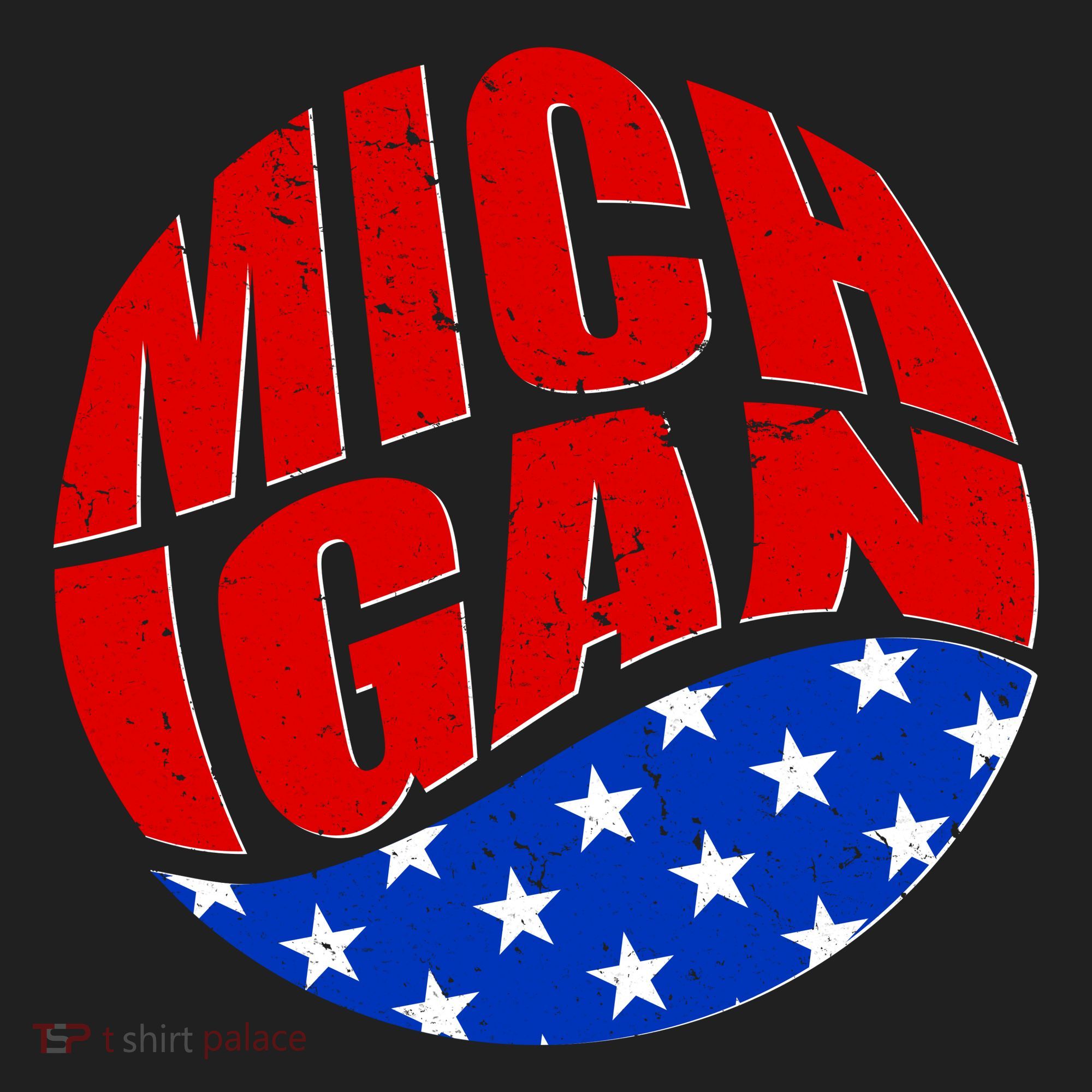 Patriotic Red White Blue Michigan Emblem Women's Sweatshirt
