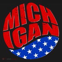 Patriotic Red White Blue Michigan Emblem Backpack thumb 2