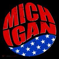 Patriotic Red White Blue Michigan Emblem Coaster thumb 2