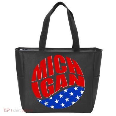 Patriotic Red White Blue Michigan Emblem Tote Bag
