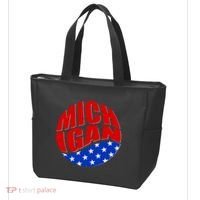 Patriotic Red White Blue Michigan Emblem Tote Bag thumb 3