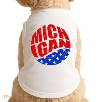 Patriotic Red White Blue Michigan Emblem Doggie Tank thumb 0