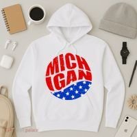 Patriotic Red White Blue Michigan Emblem Hoodie thumb 3