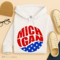 Patriotic Red White Blue Michigan Emblem Hoodie thumb 4