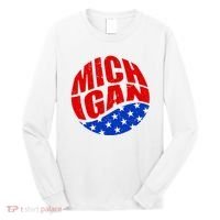Patriotic Red White Blue Michigan Emblem Long Sleeve Shirt thumb 0