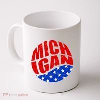 Patriotic Red White Blue Michigan Emblem Coffee Mug thumb 0