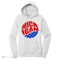 Patriotic Red White Blue Michigan Emblem Women's Hoodie thumb 0