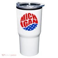 Patriotic Red White Blue Michigan Emblem Tumbler thumb 0