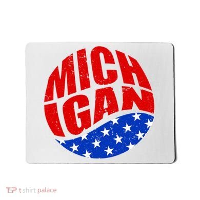 Patriotic Red White Blue Michigan Emblem Mousepad