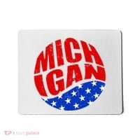 Patriotic Red White Blue Michigan Emblem Mousepad thumb 0