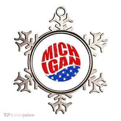 Patriotic Red White Blue Michigan Emblem Ornament