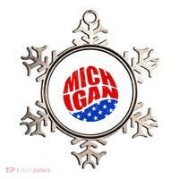 Patriotic Red White Blue Michigan Emblem Ornament thumb 0