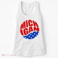 Patriotic Red White Blue Michigan Emblem Women's Tank Top thumb 0