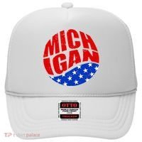 Patriotic Red White Blue Michigan Emblem Hat thumb 0