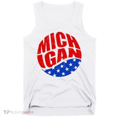 Patriotic Red White Blue Michigan Emblem Tank Top