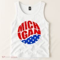 Patriotic Red White Blue Michigan Emblem Tank Top thumb 2