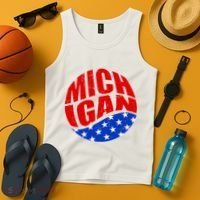 Patriotic Red White Blue Michigan Emblem Tank Top thumb 4