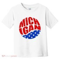 Patriotic Red White Blue Michigan Emblem Toddler T-Shirt thumb 0