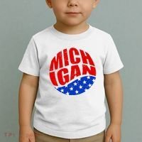 Patriotic Red White Blue Michigan Emblem Toddler T-Shirt thumb 2