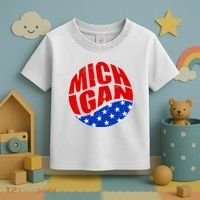 Patriotic Red White Blue Michigan Emblem Toddler T-Shirt thumb 3