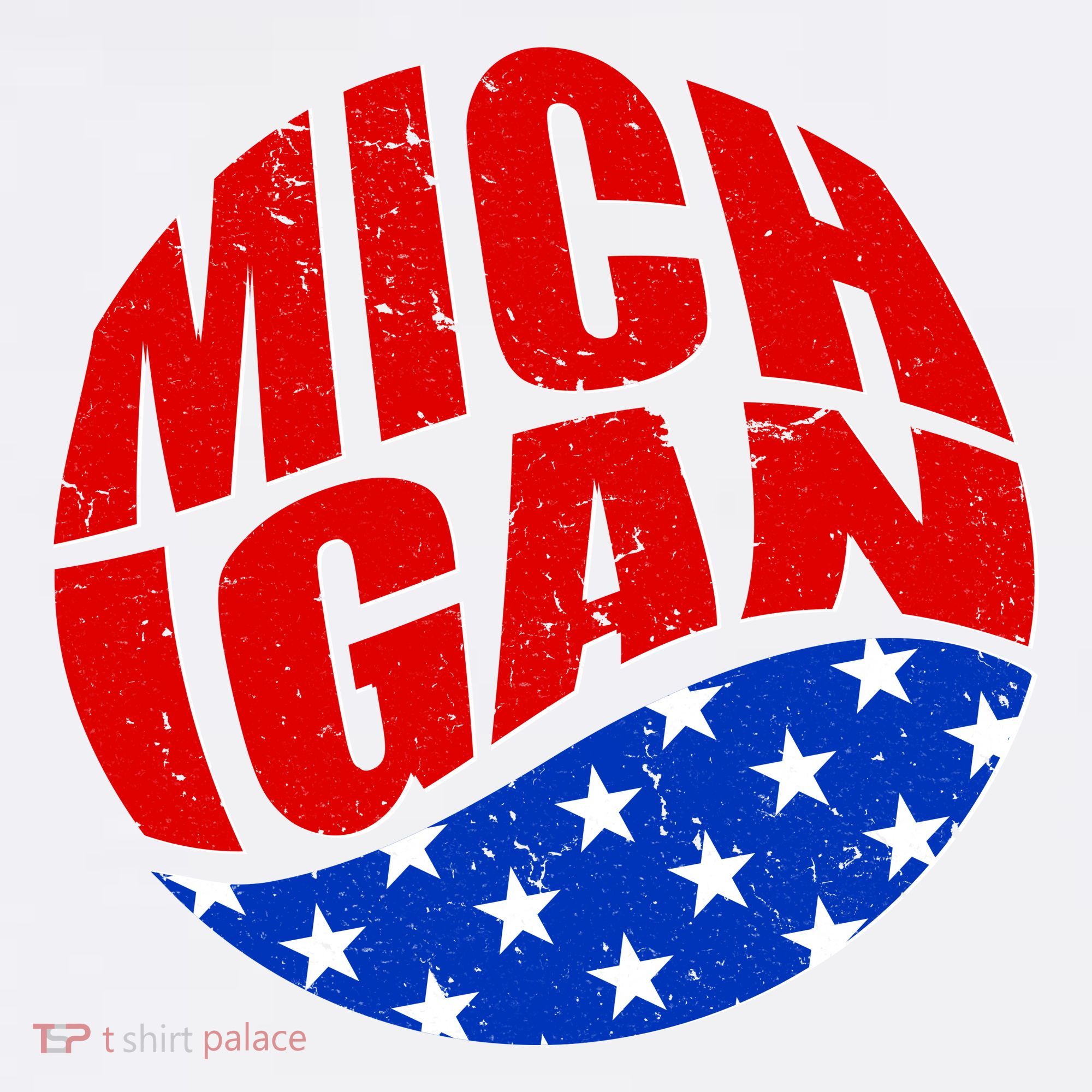 Patriotic Red White Blue Michigan Emblem Women's T-Shirt